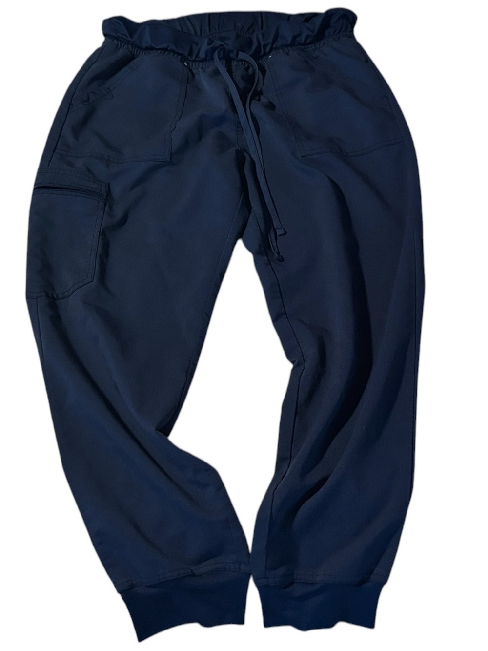 Women's Navy Scrub Joggers with Drawstring Waist and Matching Top